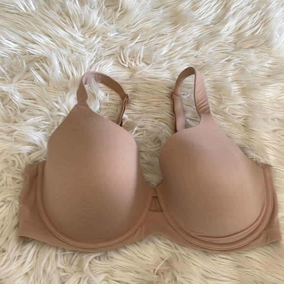 Ambrielle tan underwire padded bra super soft full coverage sz 38DDD criss cross - Picture 12 of 16